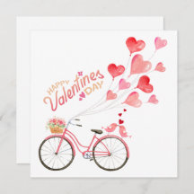 Valentine's Day Love Birds with Bicycle 