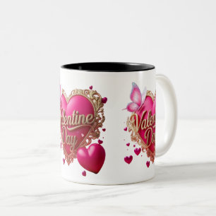 Valentine's Day Love Brewed Fresh Daily Two-Tone Coffee Mug