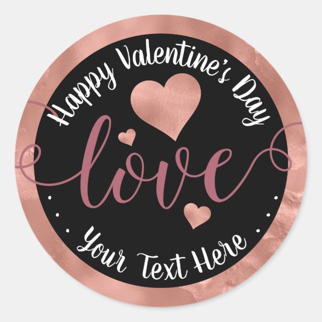 Valentine's Day Love Classic Round Sticker (Front)