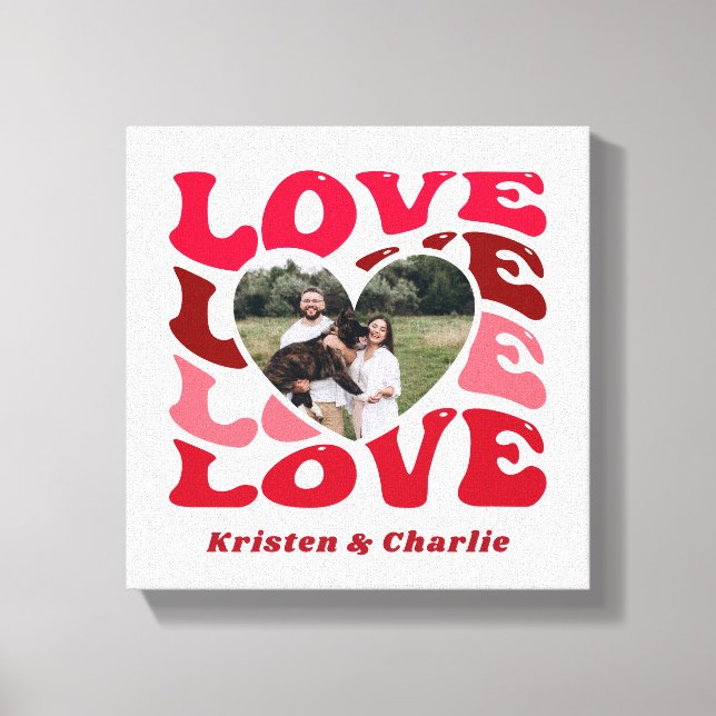 Valentine's Day Love Couple Custom Photo Canvas Print (Front)