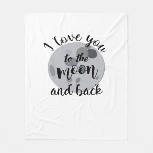 Valentines Day Love Couple I Love You To The Moon  Fleece Blanket