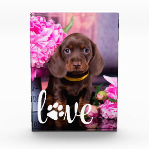 Valentines Day LOVE Custom Pet Picture Dog Lover Photo Block