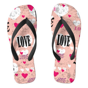 Valentine's Day Love Flip Flops
