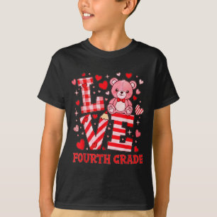 Valentine's Day Love Fourth Grade Teacher  T-Shirt