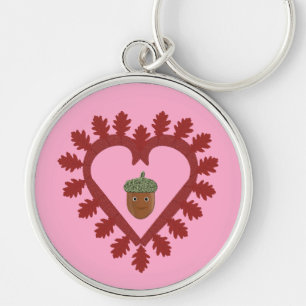 Valentines Day Love Heart Acorn Keychain
