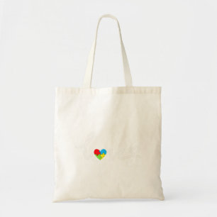 Valentines Day Love Heart Autism Awareness Puzzle  Tote Bag