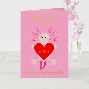 Valentines Day Love Heart Axolotl Custom Foil Greeting Card