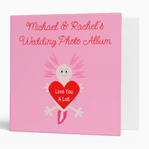Valentines Day Love Heart Axolotl Custom Wedding Binder