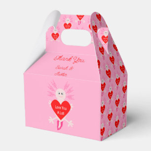 Valentines Day Love Heart Axolotl Custom Wedding Favor Box