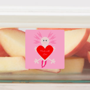 Valentines Day Love Heart Axolotl Made with Love
