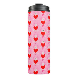 Valentines Day Love Heart Axolotl Patterned Thermal Tumbler