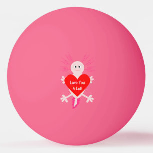 Valentines Day Love Heart Axolotl Ping Pong Ball