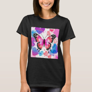 Valentine's Day Love Heart Butterfly Girlfriend Fi T-Shirt