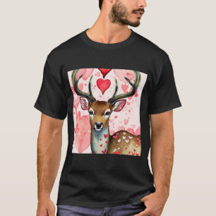 Valentine's Day Love Heart Cute Deer Girlfriend Fi T-Shirt
