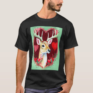Valentine's Day Love Heart Cute Deer Girlfriend Fi T-Shirt