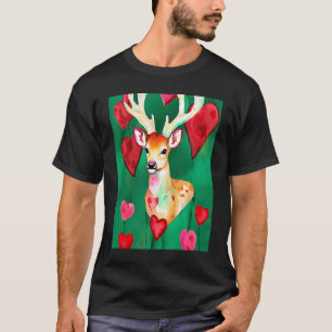 Valentine's Day Love Heart Cute Deer Girlfriend Fi T-Shirt