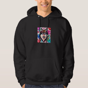 Valentine's Day Love Heart Cute Wolf Girlfriend Fi Hoodie