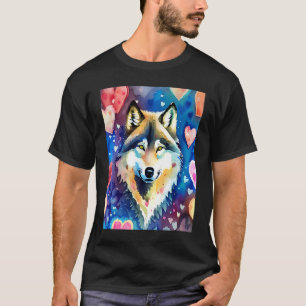 Valentine's Day Love Heart Cute Wolf Girlfriend Fi T-Shirt
