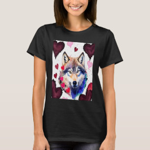 Valentine's Day Love Heart Cute Wolf Girlfriend Fi T-Shirt