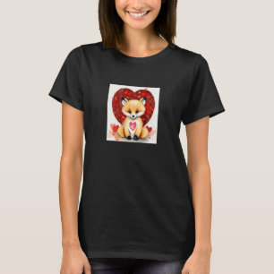 Valentine's Day Love Heart Fox Teddy Girlfriend Fi T-Shirt