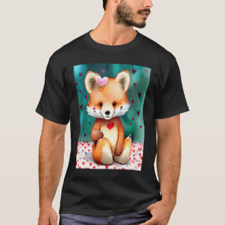 Valentine's Day Love Heart Fox Teddy Girlfriend Fi T-Shirt