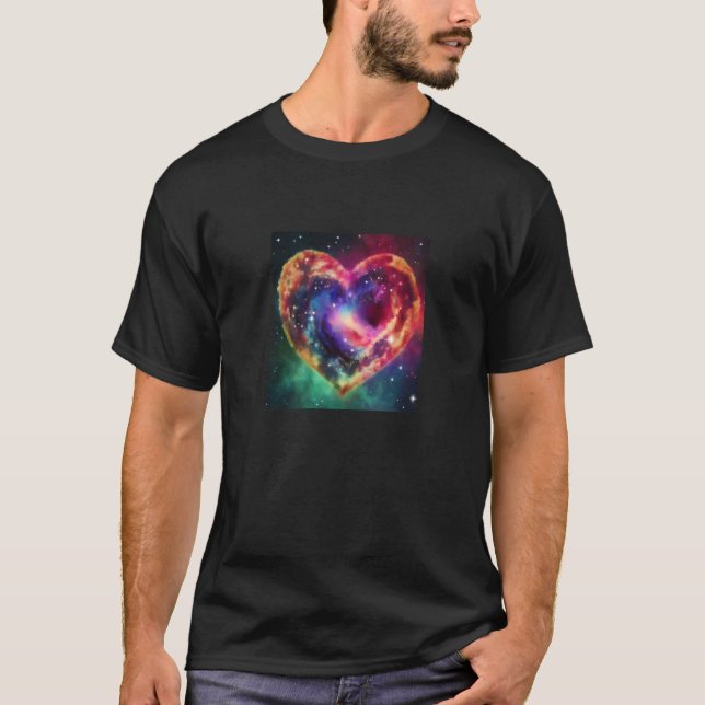 Valentine's Day Love Heart Galaxy Girlfriend Fianc T-Shirt (Front)