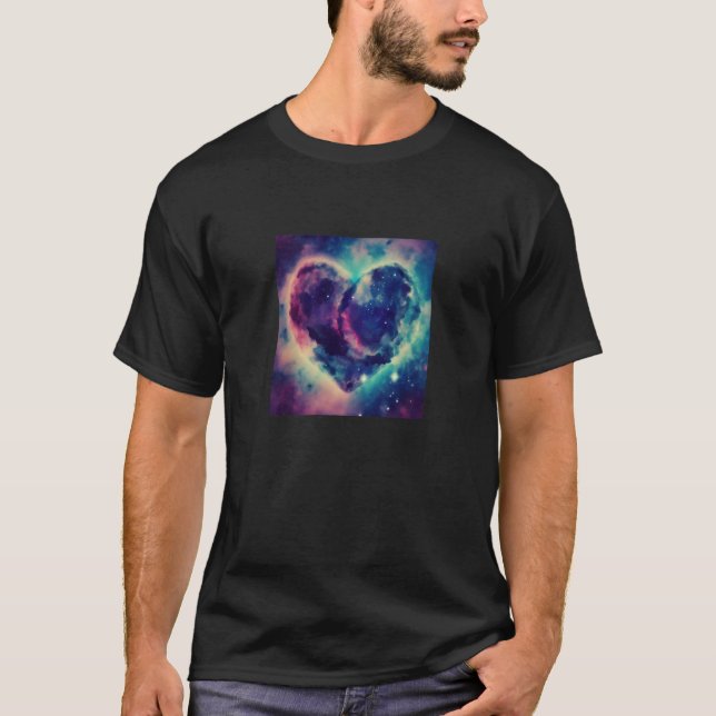 Valentine's Day Love Heart Galaxy Girlfriend Fianc T-Shirt (Front)