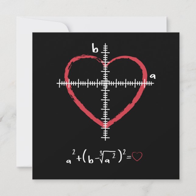 Valentines Day Love Heart Math Relationship Scienc Invitation (Front)