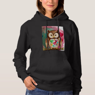 Valentine's Day Love Heart Owl Teddy Girlfriend Fi Hoodie