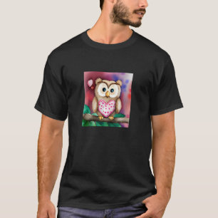 Valentine's Day Love Heart Owl Teddy Girlfriend Fi T-Shirt