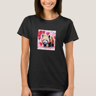 Valentine's Day Love Heart Red Panda Girlfriend Fi T-Shirt