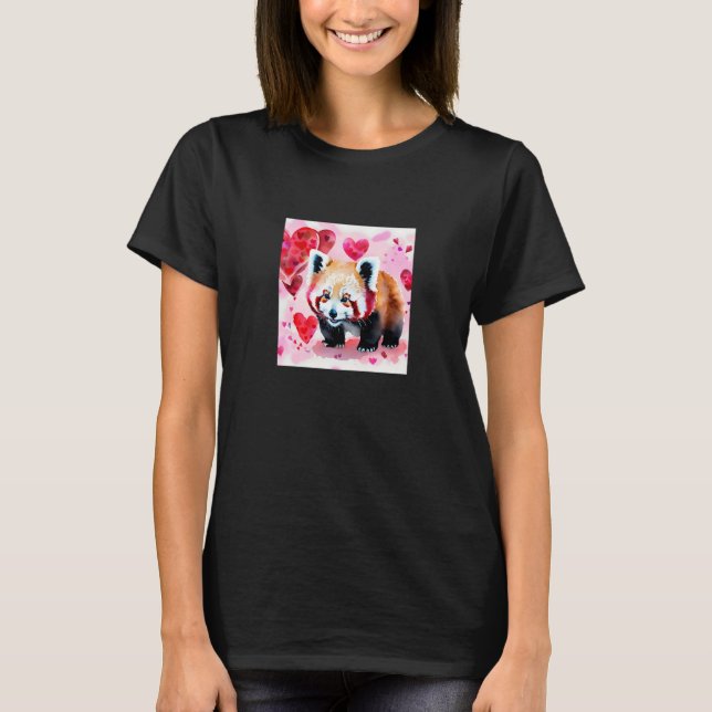 Valentine's Day Love Heart Red Panda Girlfriend Fi T-Shirt (Front)