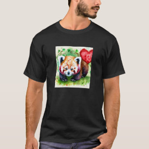 Valentine's Day Love Heart Red Panda Girlfriend Fi T-Shirt
