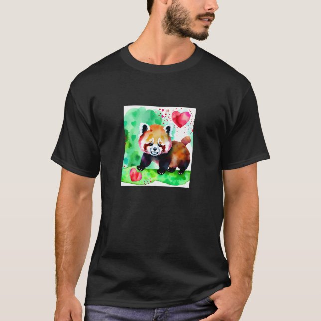 Valentine's Day Love Heart Red Panda Girlfriend Fi T-Shirt (Front)