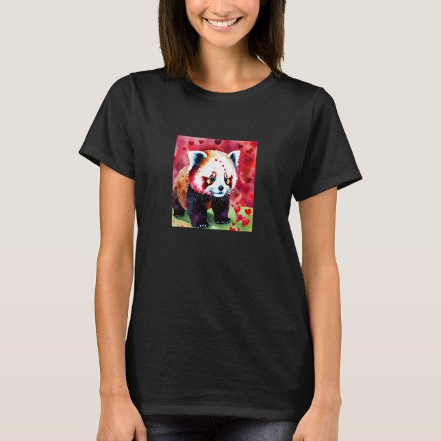 Valentine's Day Love Heart Red Panda Girlfriend Fi T-Shirt (Front)