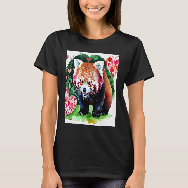 Valentine's Day Love Heart Red Panda Girlfriend Fi T-Shirt (Front)