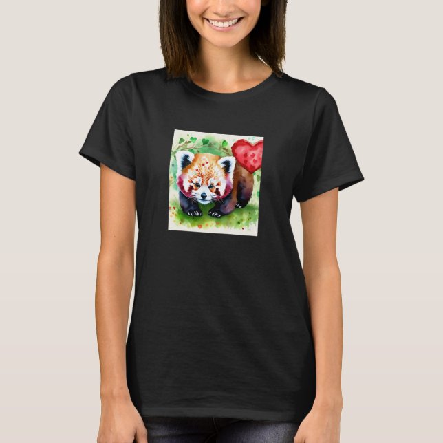 Valentine's Day Love Heart Red Panda Girlfriend Fi T-Shirt (Front)