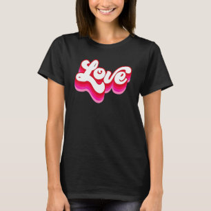 Valentines Day Love Heart Retro Groovy Couple Matc T-Shirt