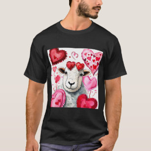 Valentine's Day Love Heart Sheep Girlfriend Fiancé T-Shirt