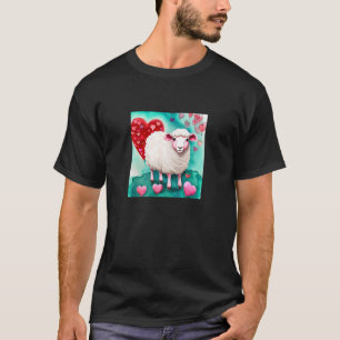 Valentine's Day Love Heart Sheep Girlfriend Fiancé T-Shirt