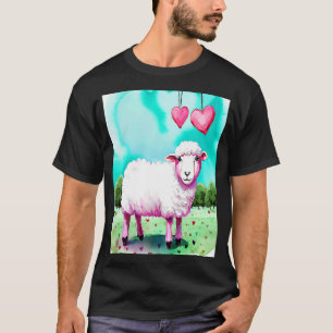 Valentine's Day Love Heart Sheep Girlfriend Fiancé T-Shirt