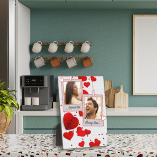 Valentine's Day Love Hearts Custom Couple Photo  Plaque
