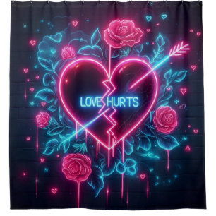 Valentine's Day Love Hurts Neon Heart