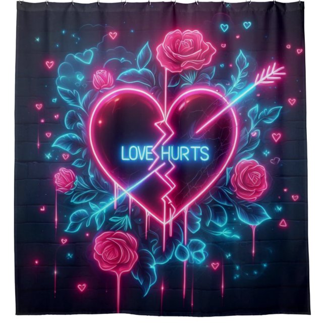 Valentine's Day Love Hurts Neon Heart (Front)