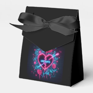 Valentine's Day Love Hurts Neon Heart Favor Box