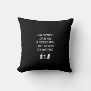 Valentines Day Love Quotes Love Is Patient Heartfe Throw Pillow
