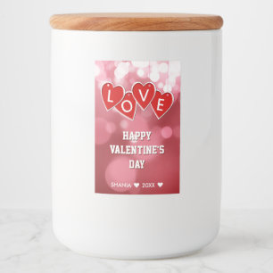 Valentine's Day Love Red Hearts Food Label