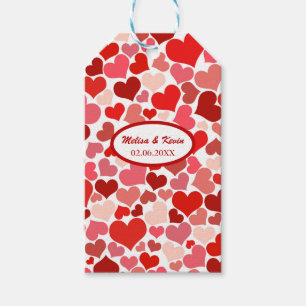 Valentines Day Love Red Hearts Gift Tags