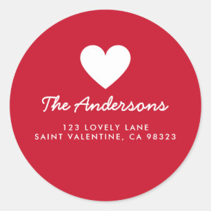 Valentine's Day Love Red Return Address Labels