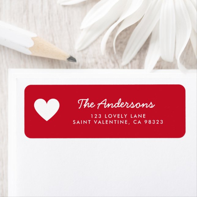 Valentine's Day Love Red Return Address Labels (Insitu)